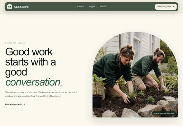 Kauri and Stone Process page preview