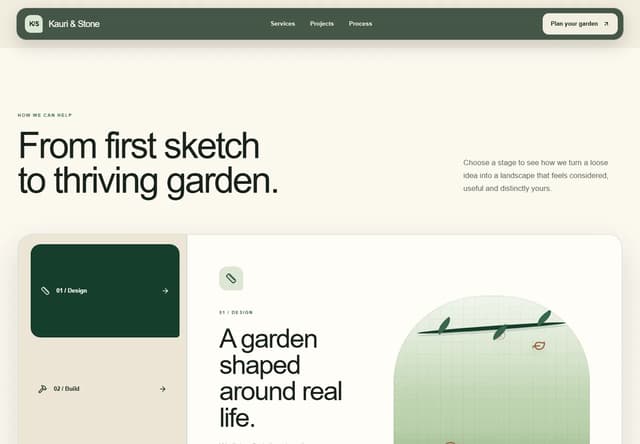 Kauri and Stone Services page preview