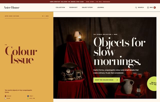 Aster House Home page preview