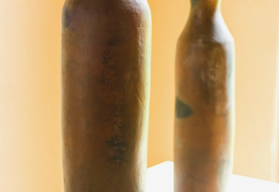 Sculptural dark vase with dried stems